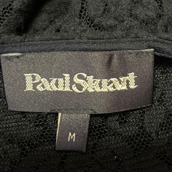 Paul Stuart Women's Black Lace Floral Long Sleeve Sheer Midi Bodycon Dress Sz M - Picture 4 of 4